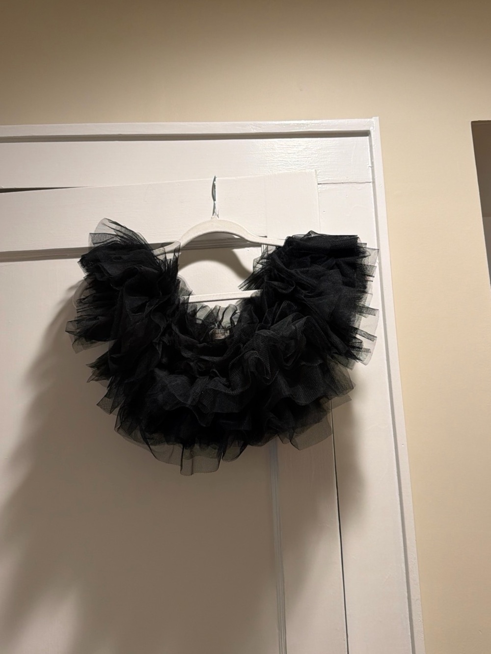 Free People Black Ruffled Tulle Crop Top